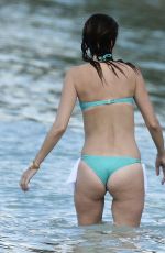 RHEA DURHAM in Bikini and Mark Wahlberg at a Beach in Barbados