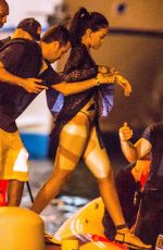 RIHANNA in Gold Bikini Out in St. Barts