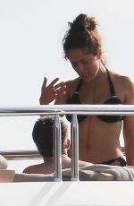 SALMA HAYEK in Bikini at a Yacht in St. Barts