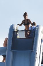SALMA HAYEK in Bikini at a Yacht in St. Barts