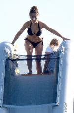 SALMA HAYEK in Bikini at a Yacht in St. Barts
