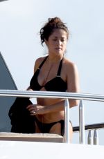 SALMA HAYEK in Bikini at a Yacht in St. Barts