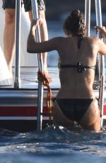 SALMA HAYEK in Bikini at a Yacht in St. Barts