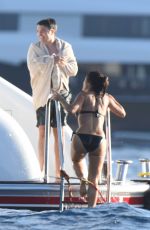 SALMA HAYEK in Bikini at a Yacht in St. Barts
