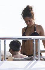 SALMA HAYEK in Bikini at a Yacht in St. Barts