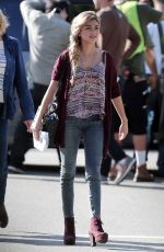 SARAH HYLAND on the Set of Modern Family in Los Angeles 0412