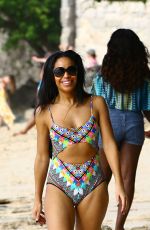 SARAH-JANE CRAWFORD in Bikini at a Beach in Barbados 2912