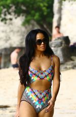 SARAH-JANE CRAWFORD in Bikini at a Beach in Barbados 2912