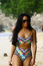 SARAH-JANE CRAWFORD in Bikini at a Beach in Barbados 2912