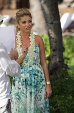 SARAH JHYLAND on the Set of Disney Christmas Special in Hawaii