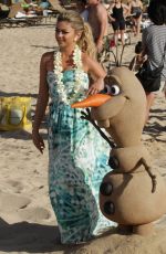 SARAH JHYLAND on the Set of Disney Christmas Special in Hawaii