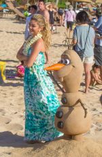 SARAH JHYLAND on the Set of Disney Christmas Special in Hawaii