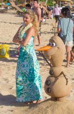 SARAH JHYLAND on the Set of Disney Christmas Special in Hawaii