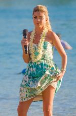 SARAH JHYLAND on the Set of Disney Christmas Special in Hawaii