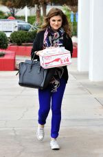 TIFFANI THIESSEN Arrives at a Post Office in Los Angeles