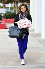 TIFFANI THIESSEN Arrives at a Post Office in Los Angeles