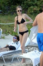WHITNEY PORT in Black Bikini on the Beach in Miami