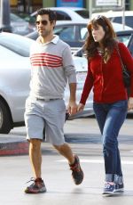 ZOOEY DESCHANEL and Jacob Pechenik Out and Abou in Studio City