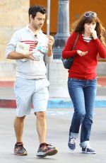 ZOOEY DESCHANEL and Jacob Pechenik Out and Abou in Studio City
