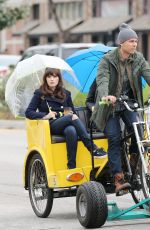 ZOOEY DESCHANEL on the Set of New Girl 1612