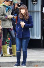 ZOOEY DESCHANEL on the Set of New Girl 1612