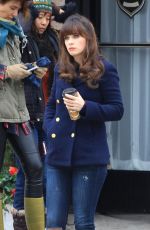 ZOOEY DESCHANEL on the Set of New Girl 1612