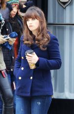 ZOOEY DESCHANEL on the Set of New Girl 1612