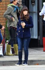 ZOOEY DESCHANEL on the Set of New Girl 1612