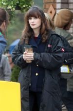 ZOOEY DESCHANEL on the Set of New Girl 1612