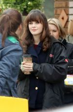 ZOOEY DESCHANEL on the Set of New Girl 1612