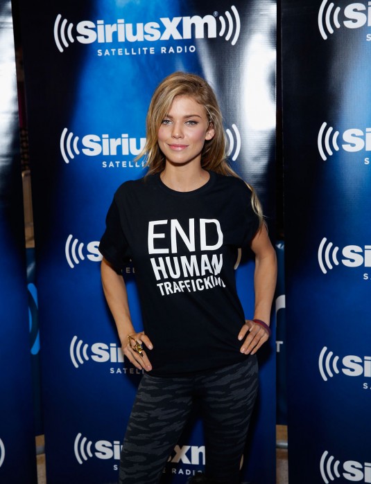 ANNALYNNE MCCORD at SiriusXM Radio Row at Super Bowl XLIX