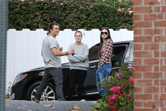 DEMI MOORE and Orlando Bloom with TALLULAH WILLIS