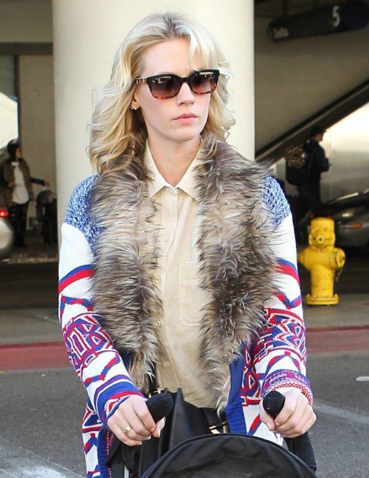 JANUARY JONES Arrives at LAX
