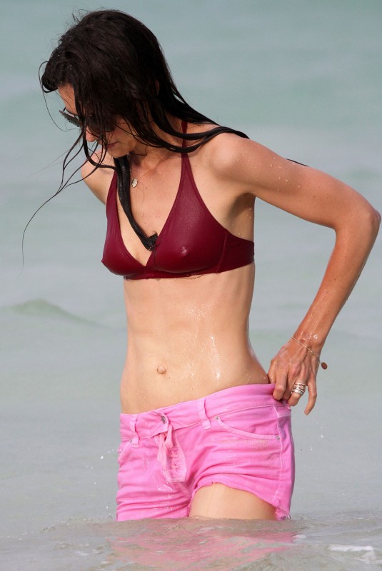 KATIE HOLMES in Bikini Top