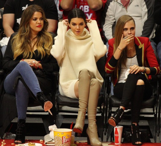 KHLOE KARDASHIAN, KENDALL JENNER and CARA DELEVINGNE