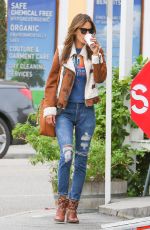 ALESSANDRA AMBROSIO in Ripped Jeans Out and About in Brentwood