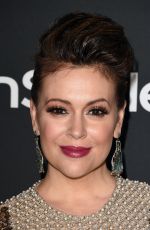 ALYSSA MILANO at Instyle and Warner Bros Golden Globes Party in Beverly Hills