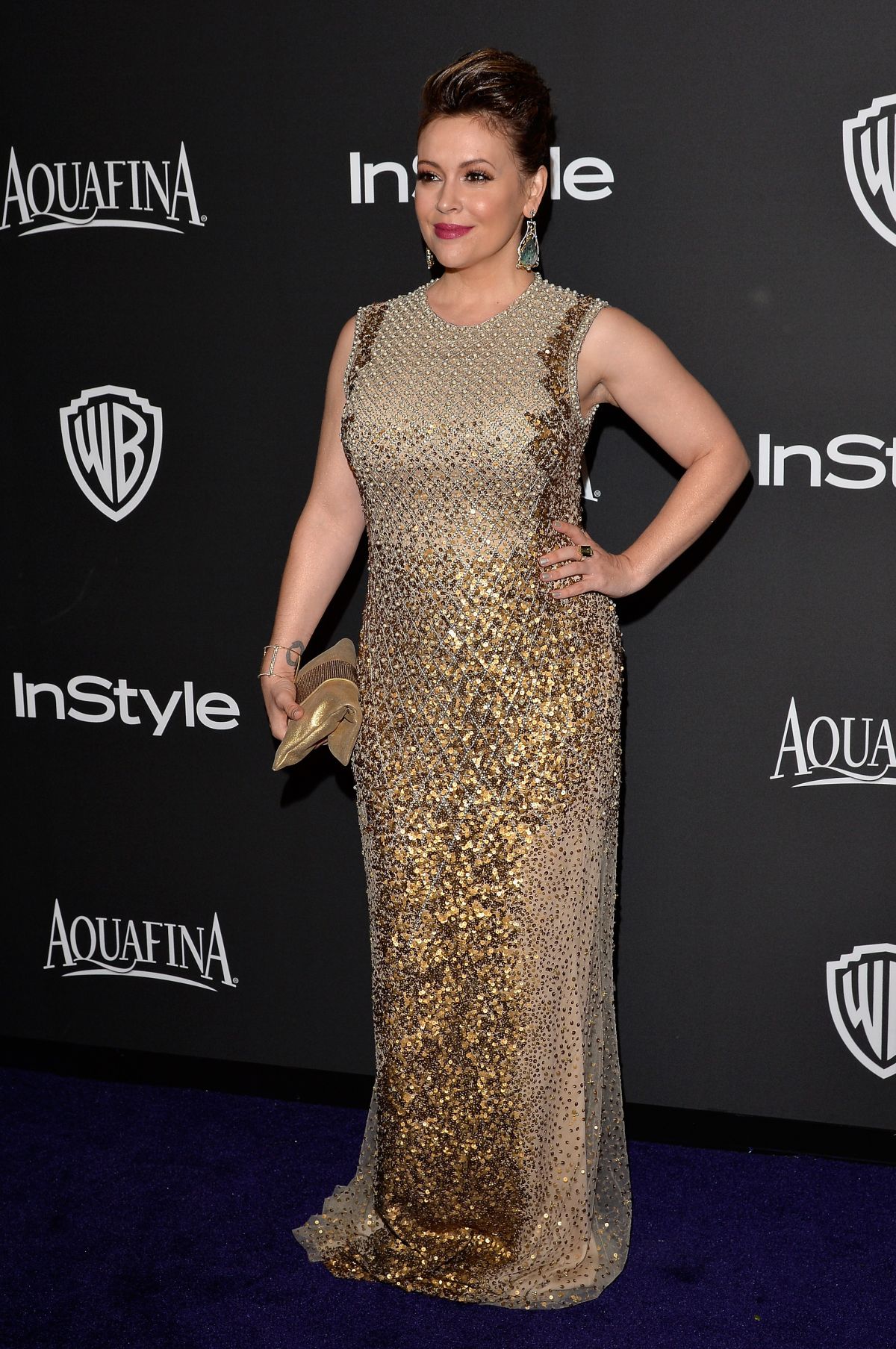 ALYSSA MILANO at Instyle and Warner Bros Golden Globes Party in Beverly ...