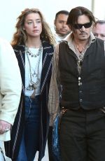 AMBER HEARD and Johnny Depp Arrives at Jimmy Kimmel Live