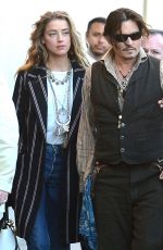 AMBER HEARD and Johnny Depp Arrives at Jimmy Kimmel Live