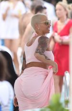 AMBER ROSE and BLAC CHYNA at a Pool in Miami