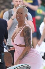 AMBER ROSE and BLAC CHYNA at a Pool in Miami