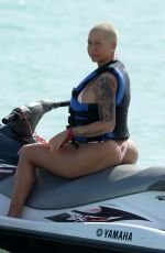 AMBER ROSE in Bikini at a Beach in Miami