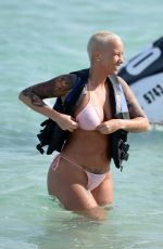 AMBER ROSE in Bikini at a Beach in Miami