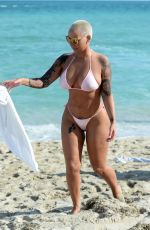 AMBER ROSE in Bikini at a Beach in Miami