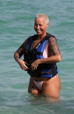 AMBER ROSE in Bikini at a Beach in Miami