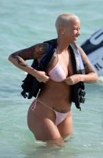 AMBER ROSE in Bikini at a Beach in Miami