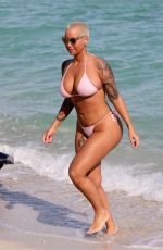 AMBER ROSE in Bikini at a Beach in Miami