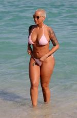 AMBER ROSE in Bikini at a Beach in Miami
