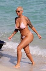 AMBER ROSE in Bikini at a Beach in Miami